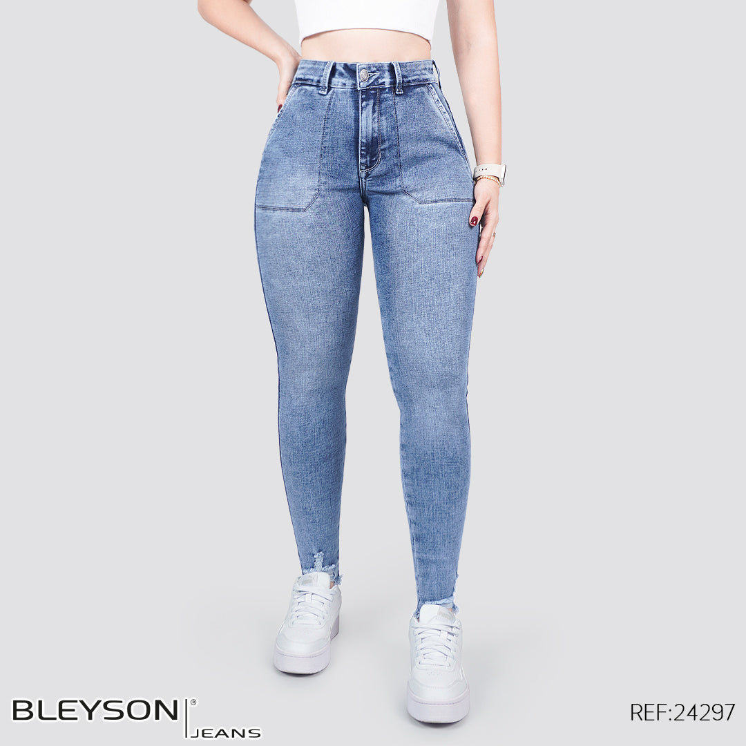 Jeans skinny tiro alto 24297