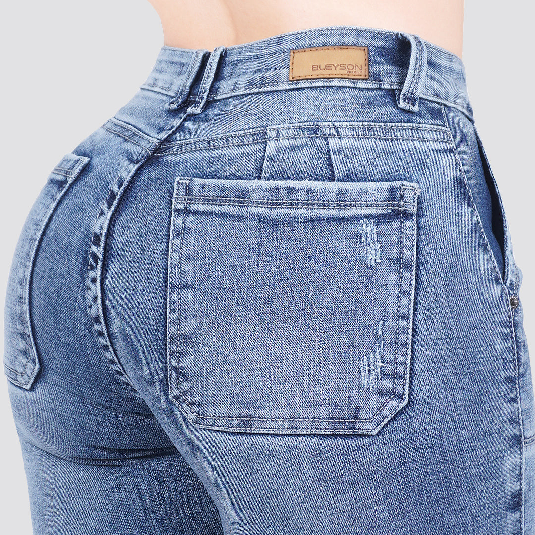 Jeans skinny tiro alto 24297