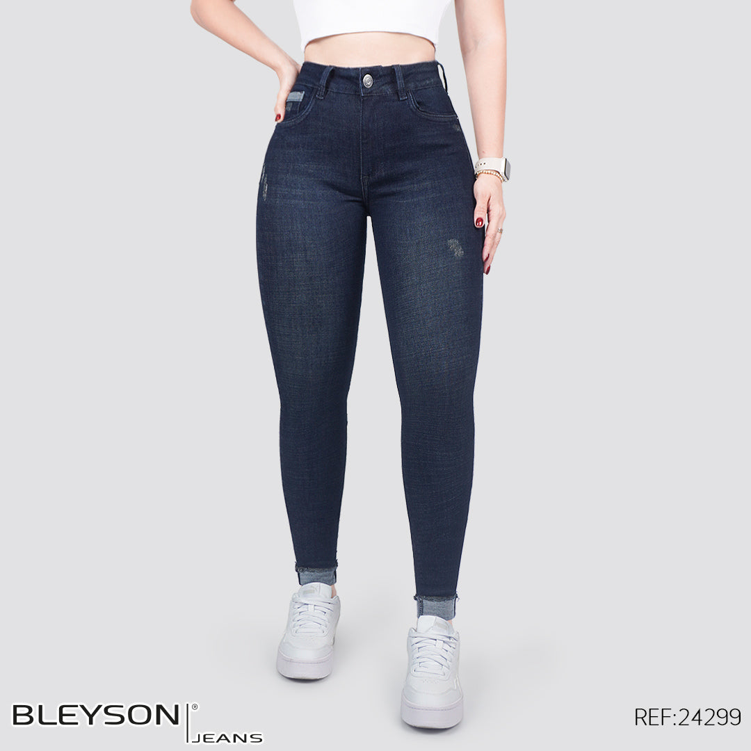 Jeans skinny tiro alto 24299
