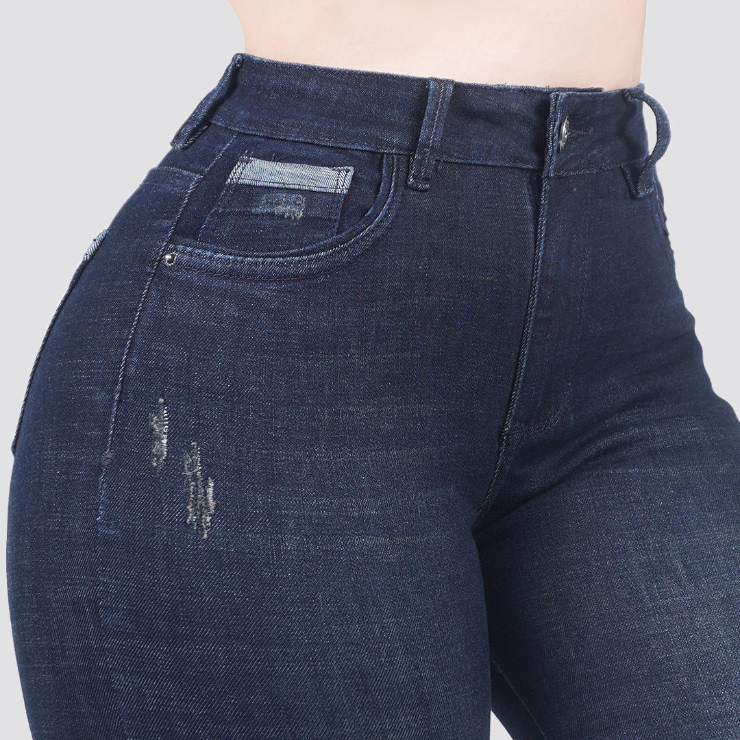 Jeans skinny tiro alto 24299