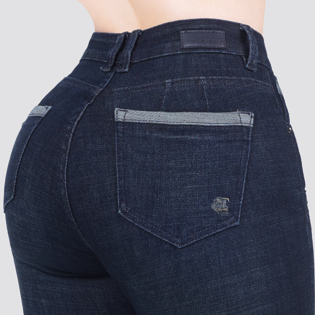 Jeans skinny tiro alto 24299