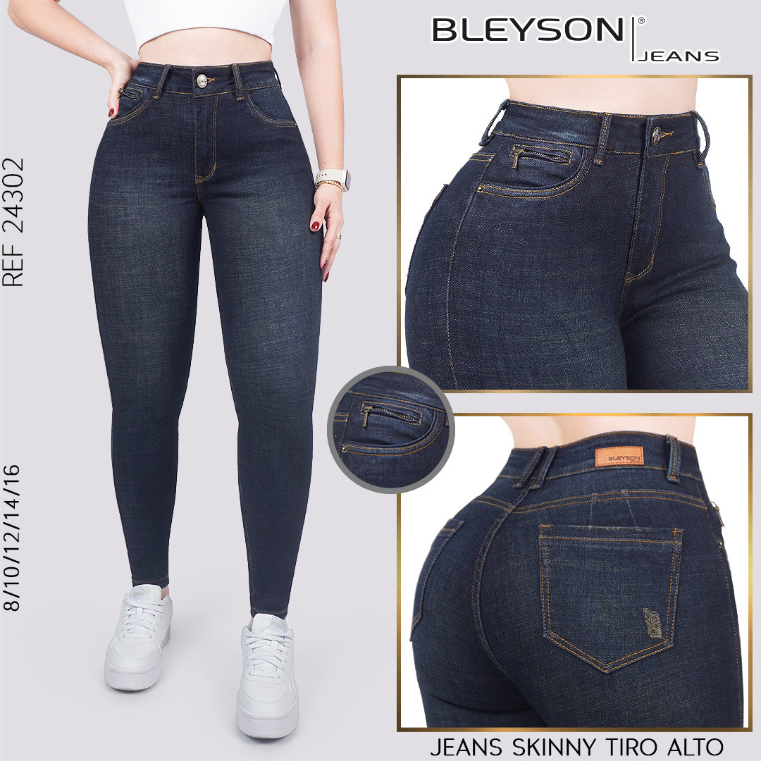 Jeans skinny tiro alto 24302