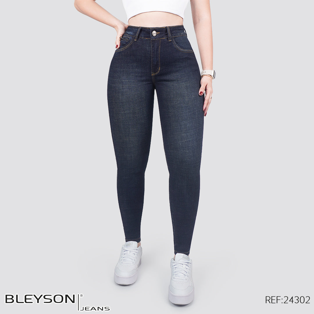 Jeans skinny tiro alto 24302