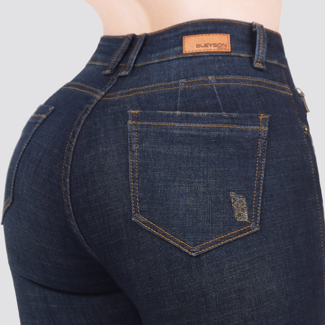 Jeans skinny tiro alto 24302