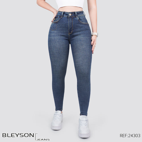 Jeans skinny tiro alto 24303