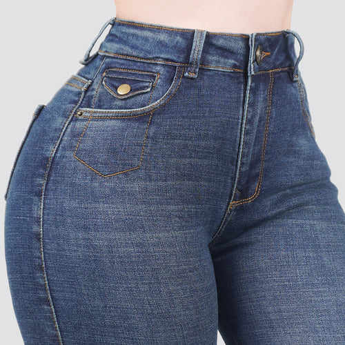 Jeans skinny tiro alto 24303