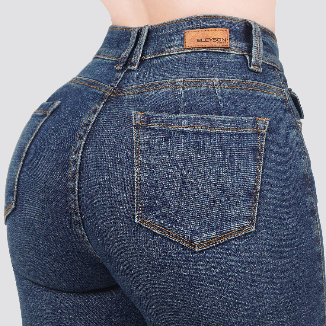 Jeans skinny tiro alto 24303