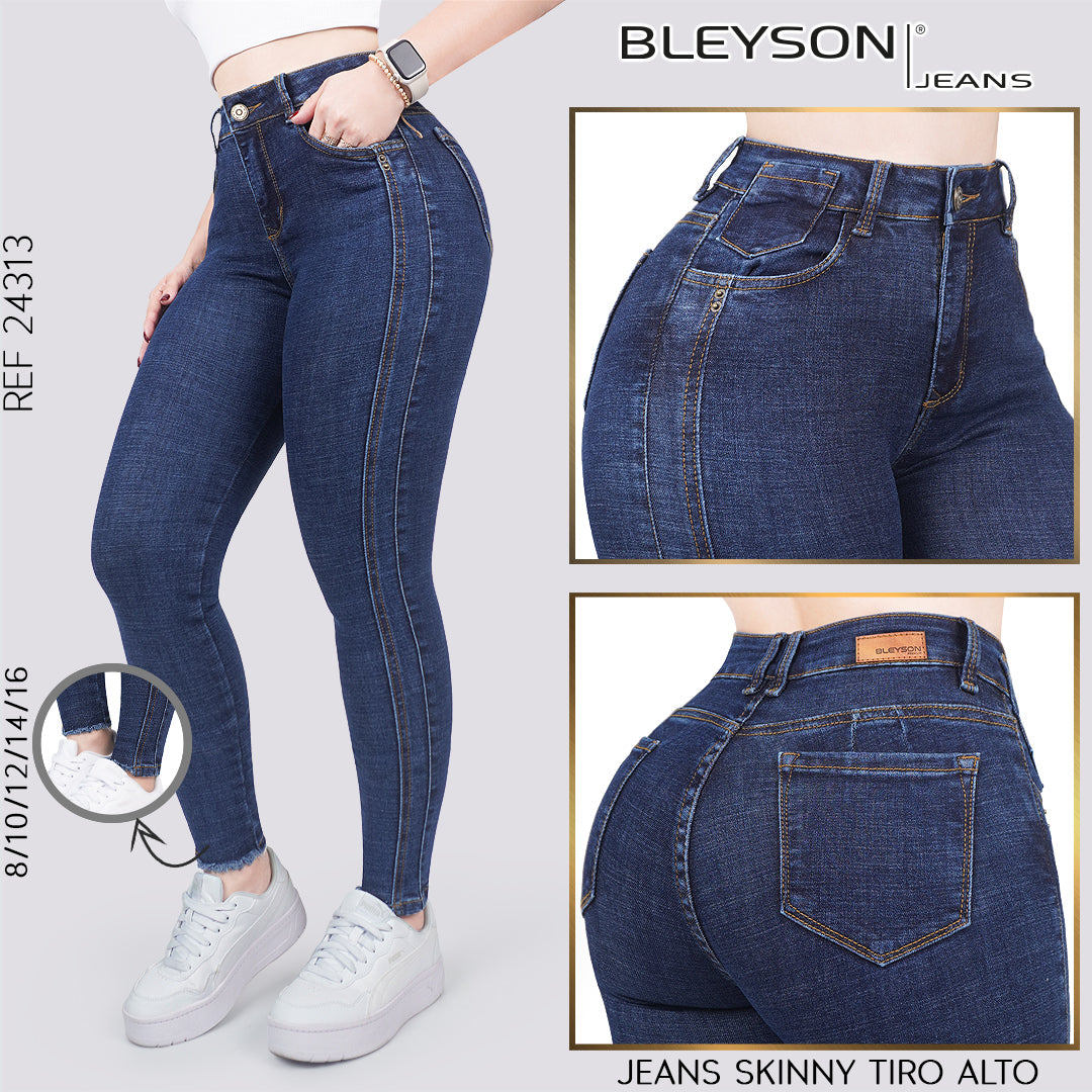 Jeans skinny tiro alto 24313