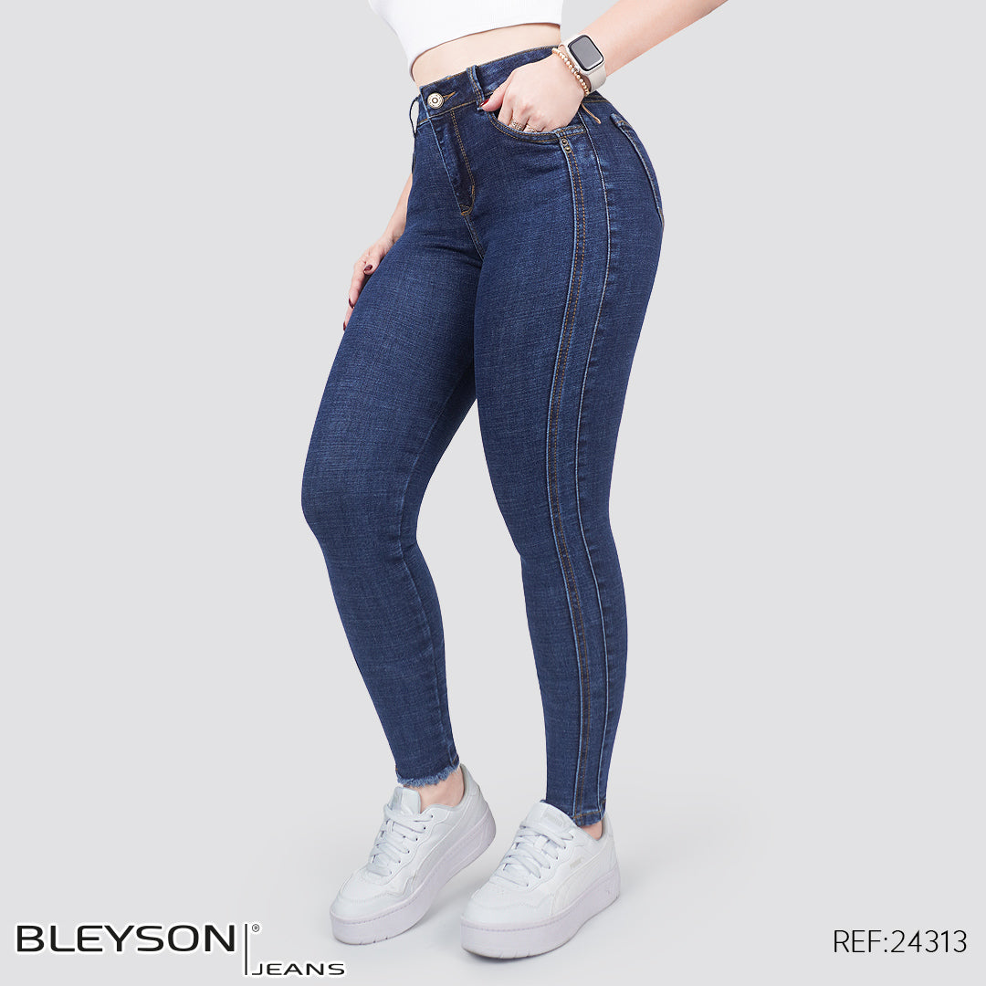 Jeans skinny tiro alto 24313