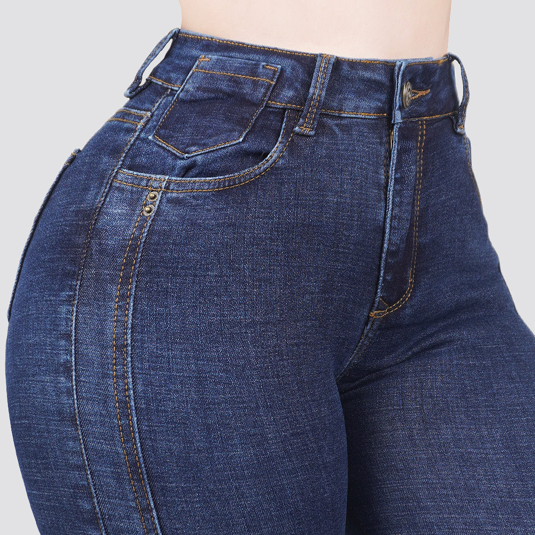 Jeans skinny tiro alto 24313