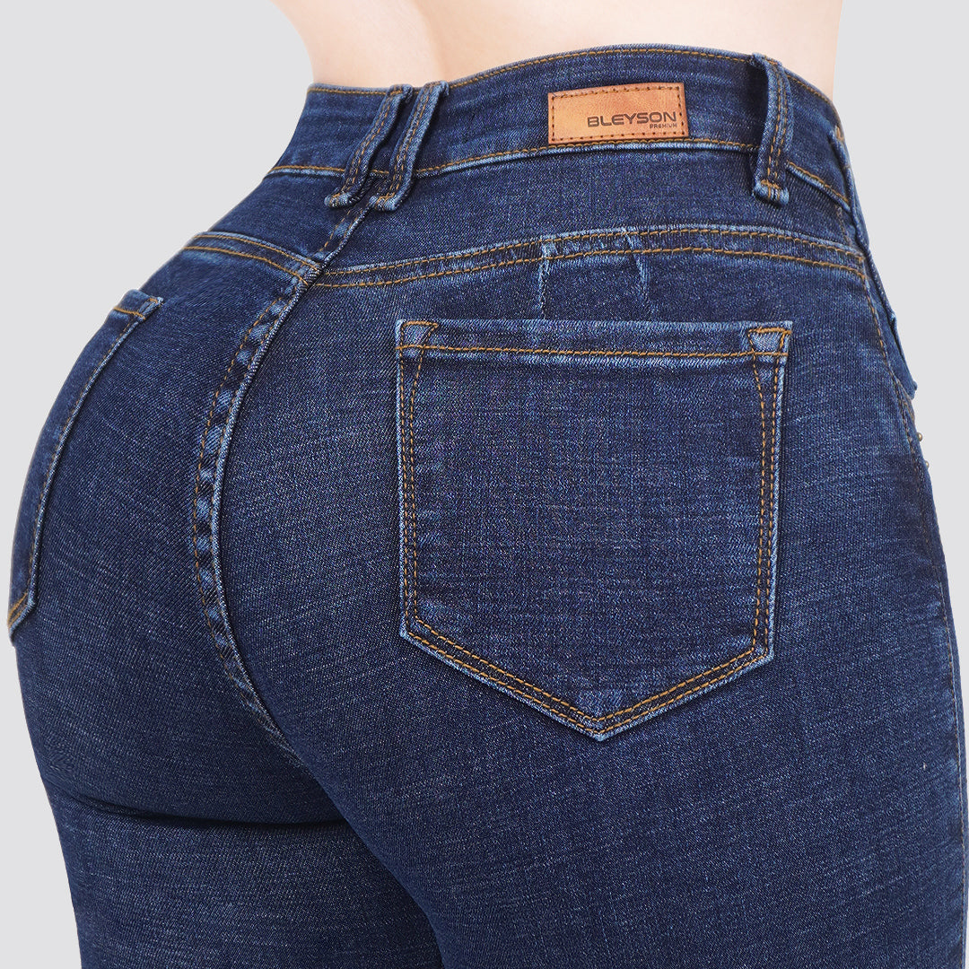 Jeans skinny tiro alto 24313