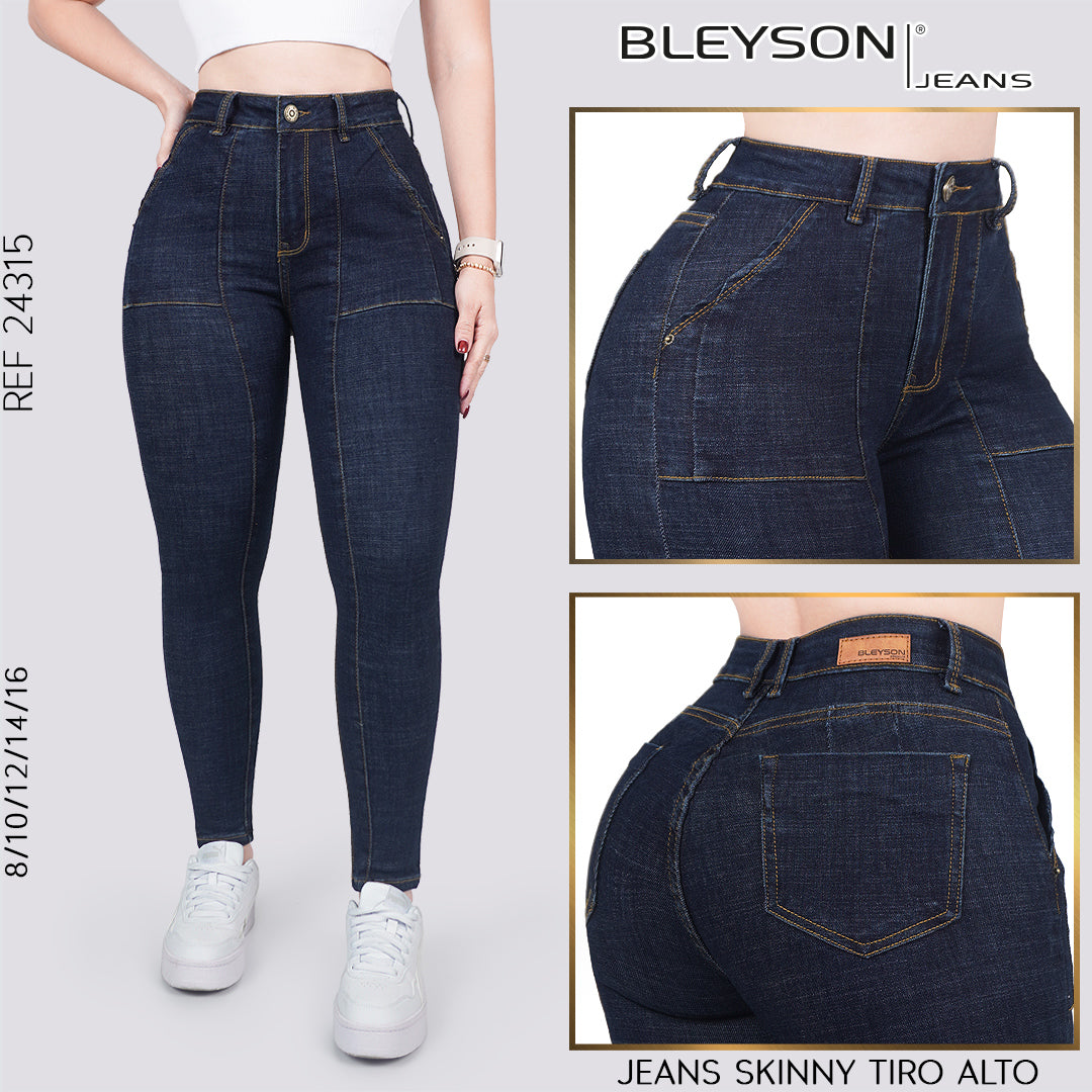 Jeans skinny tiro alto 24315
