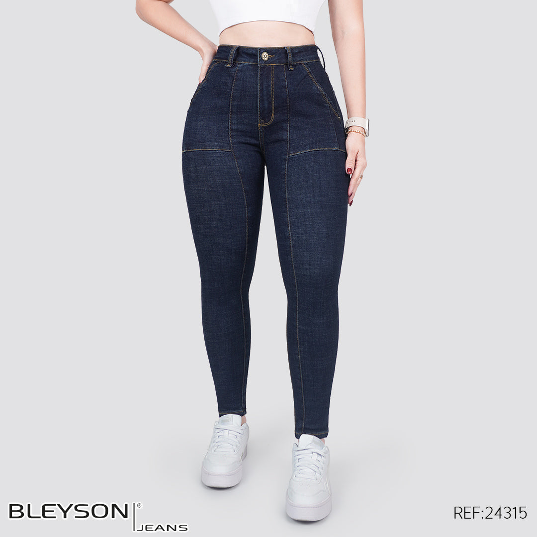 Jeans skinny tiro alto 24315