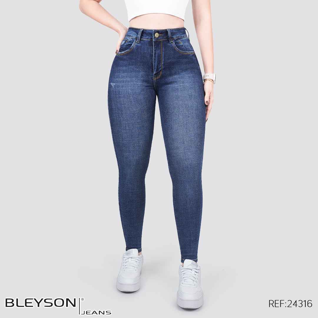 Jeans skinny tiro alto 24316