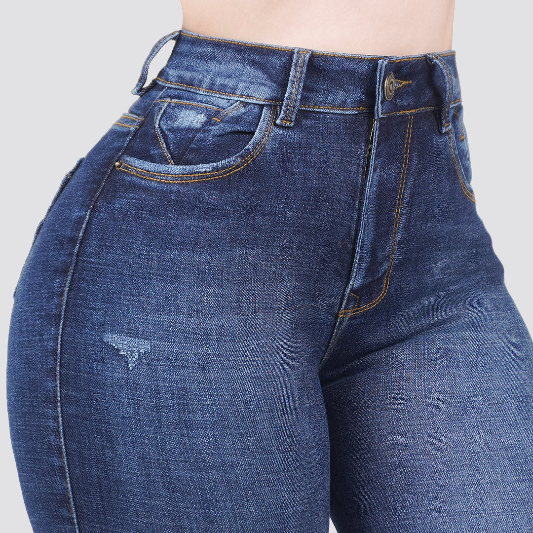 Jeans skinny tiro alto 24316