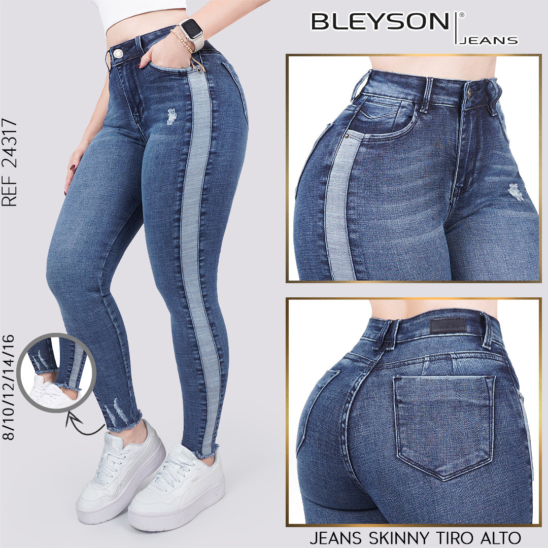 Jeans skinny tiro alto 24317