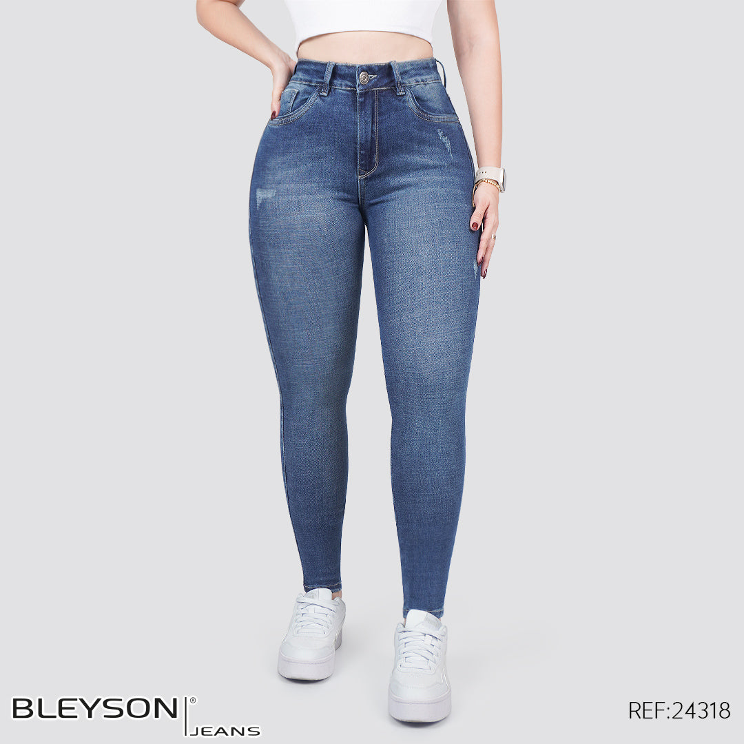 Jeans skinny tiro alto 24318