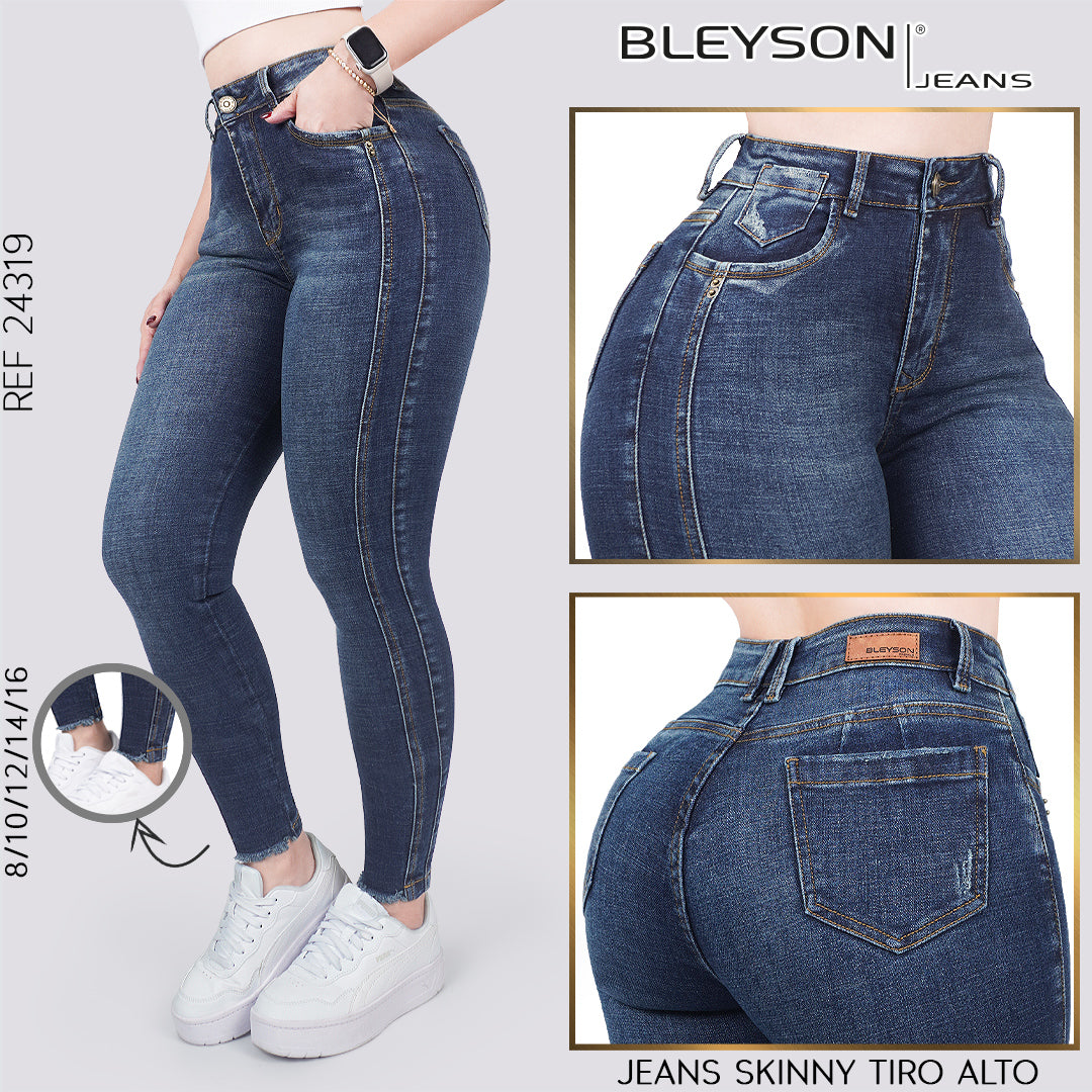 Jeans skinny tiro alto 24319