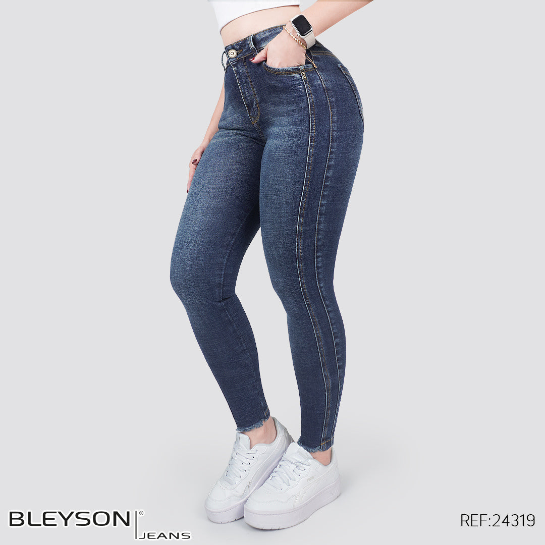 Jeans skinny tiro alto 24319