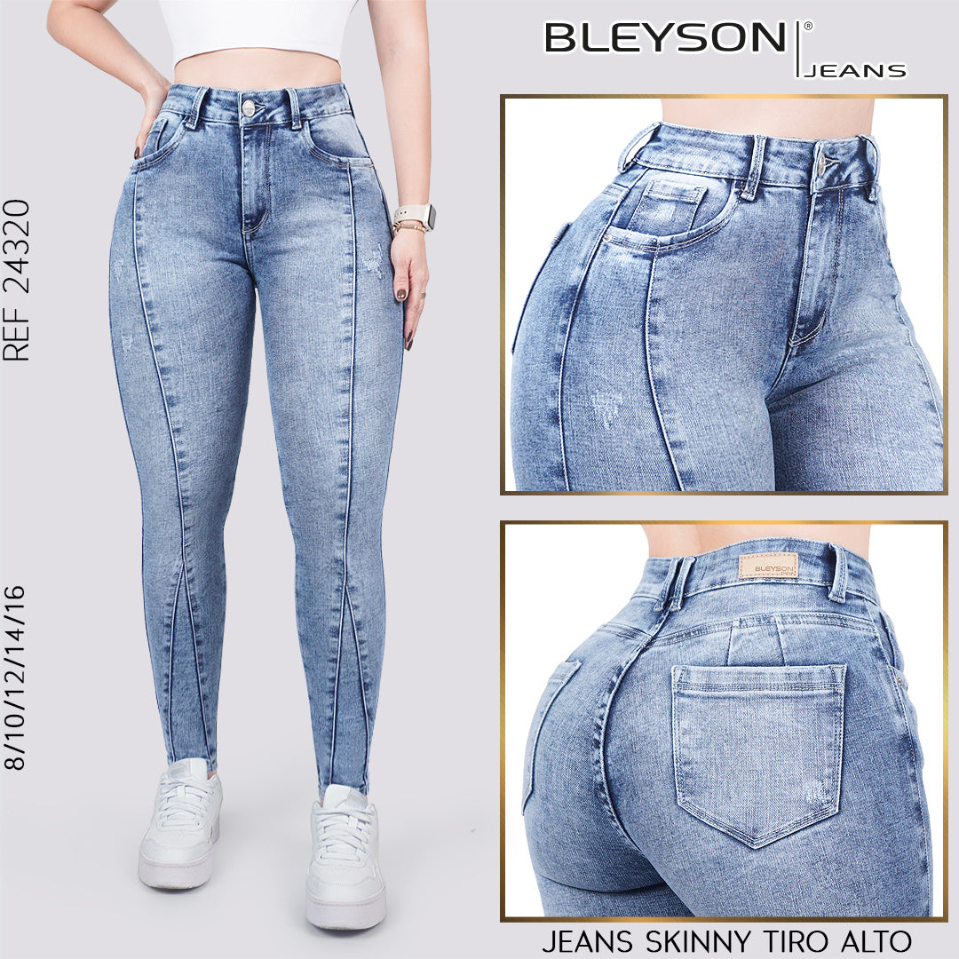 Jeans skinny tiro alto 24320