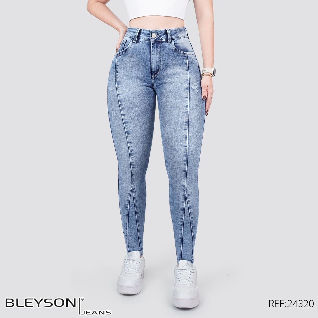 Jeans skinny tiro alto 24320