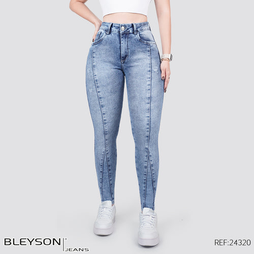 Jeans skinny tiro alto 24320