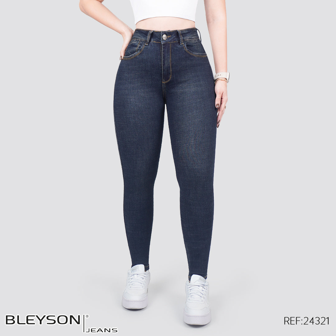 Jeans skinny tiro alto 24321