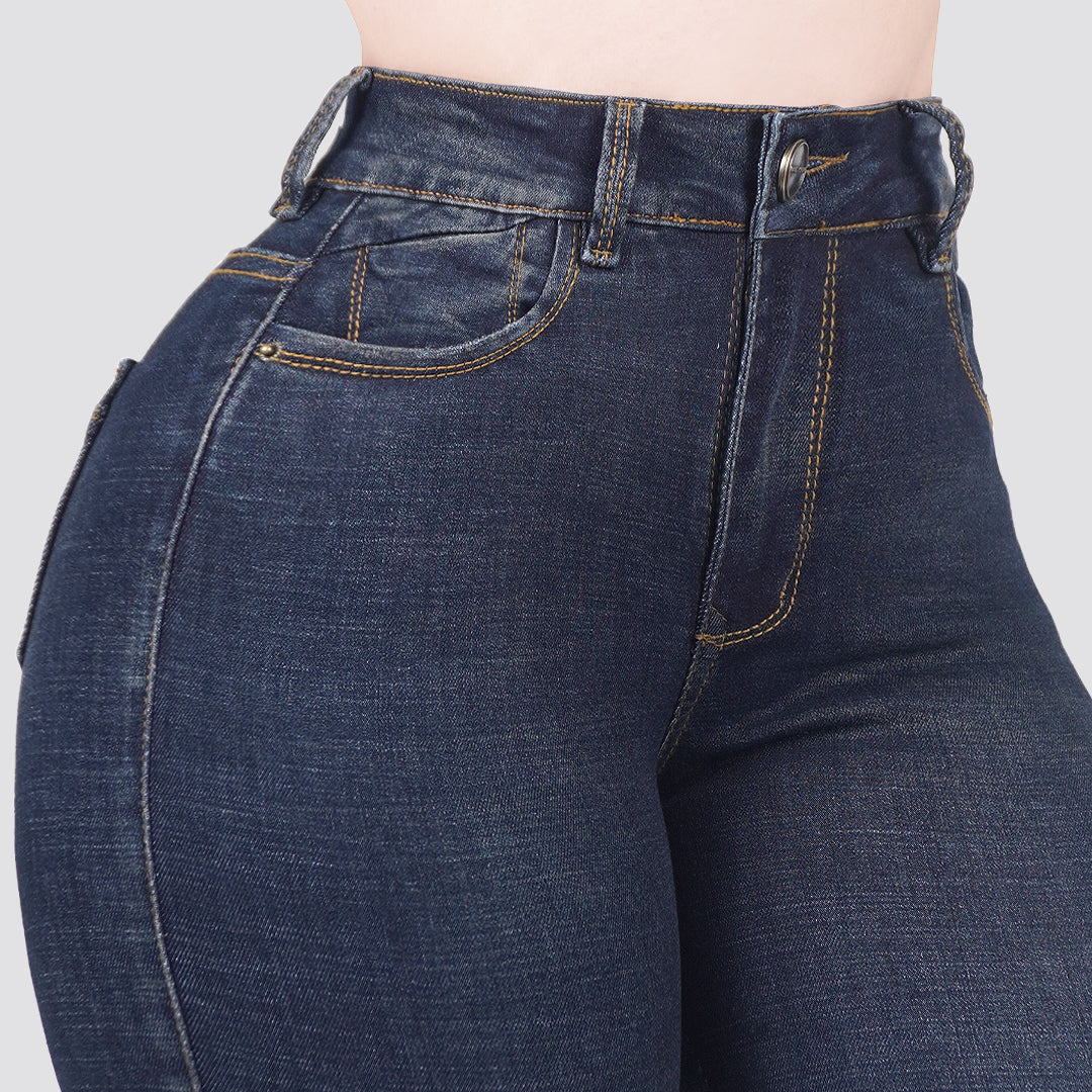 Jeans skinny tiro alto 24321