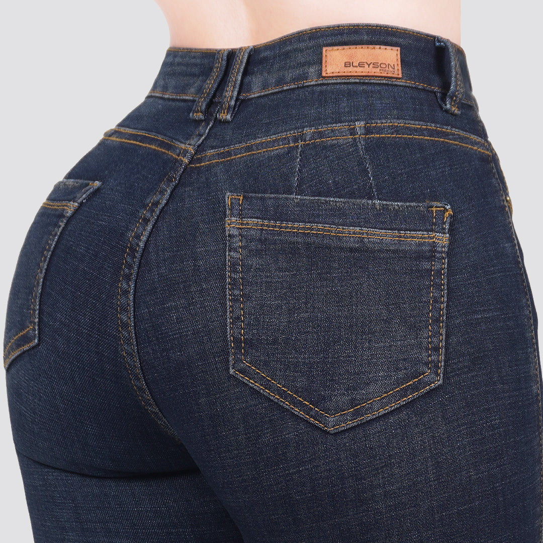 Jeans skinny tiro alto 24321
