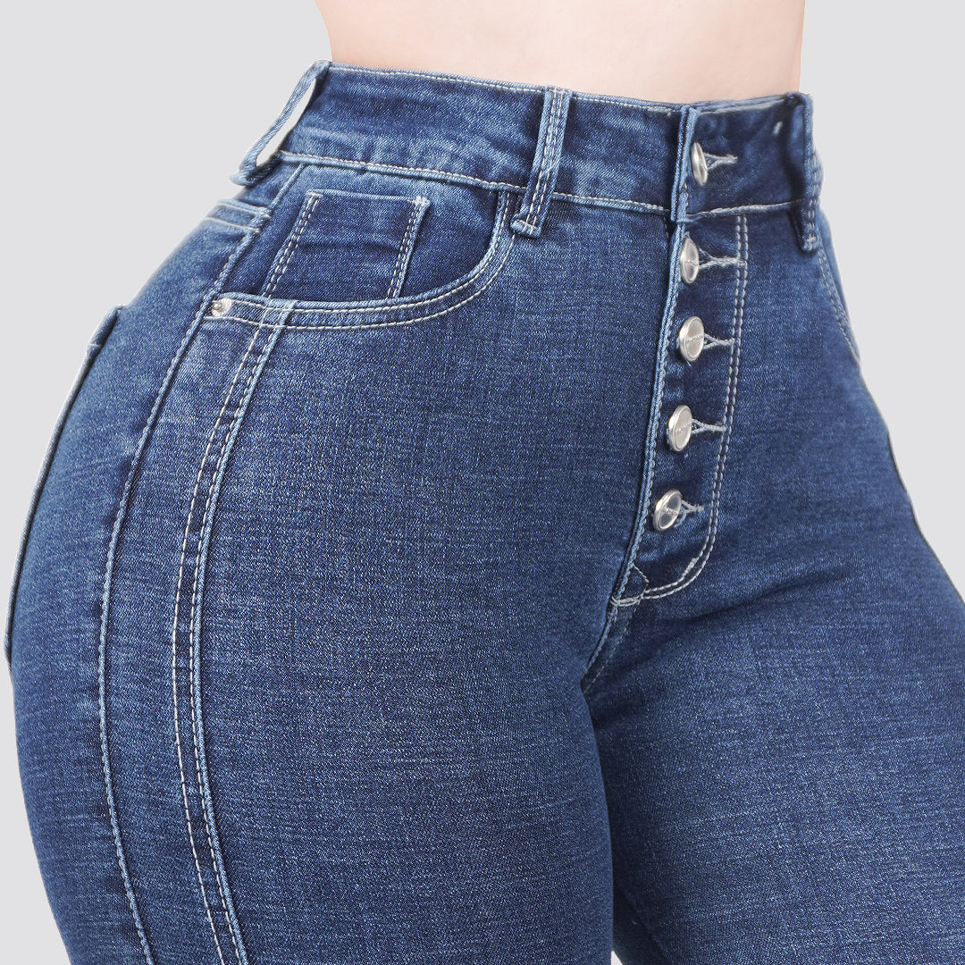 Jeans skinny tiro alto 24323