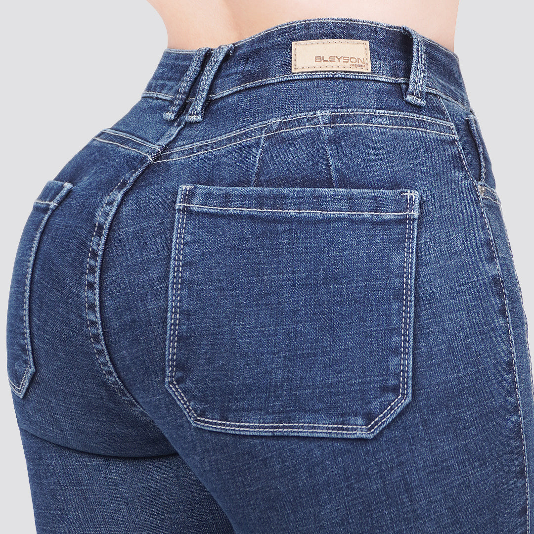 Jeans skinny tiro alto 24323