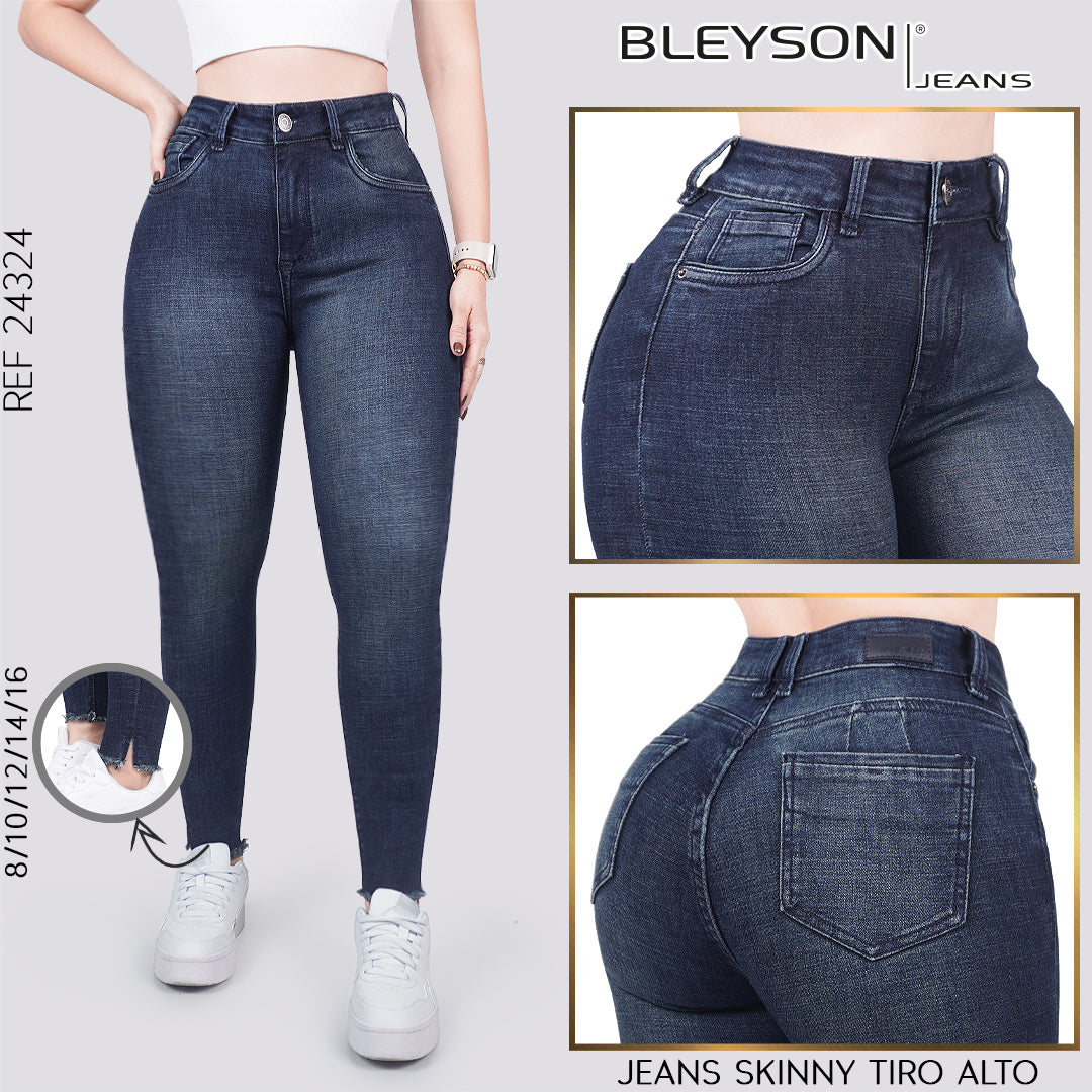 Jeans skinny tiro alto 24324