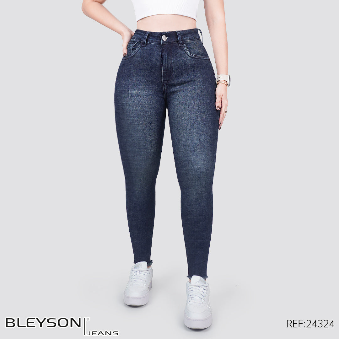 Jeans skinny tiro alto 24324
