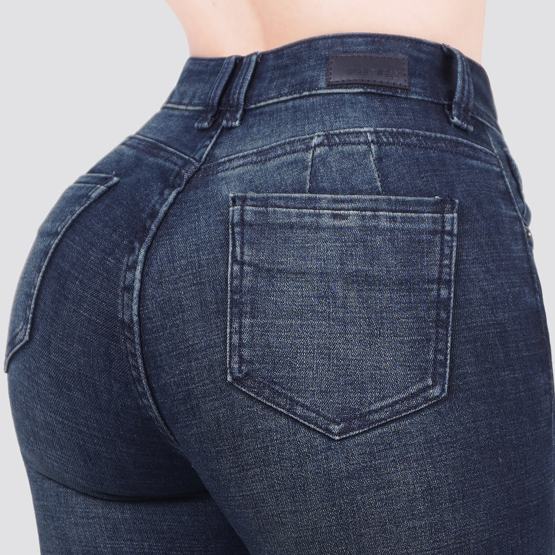 Jeans skinny tiro alto 24324