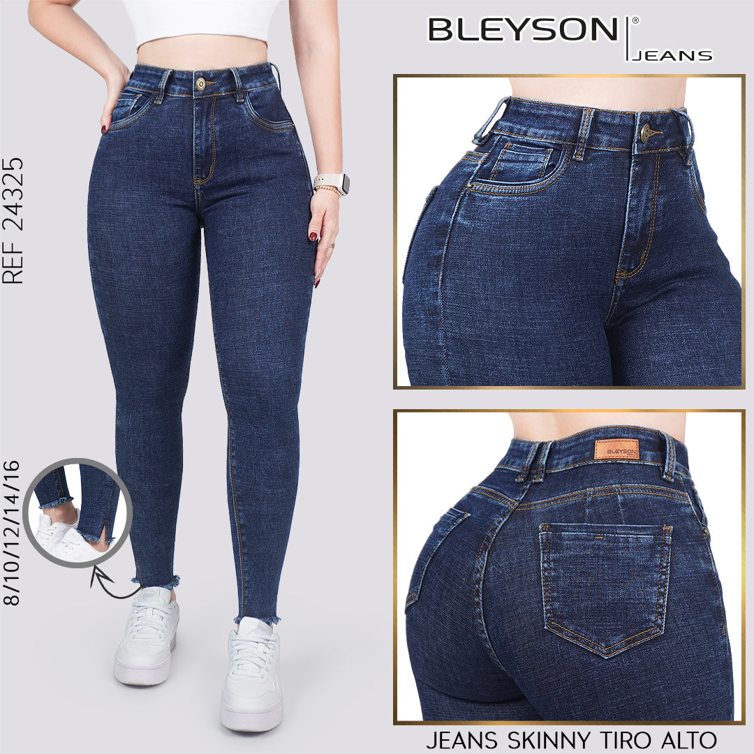 Jeans skinny tiro alto 24325