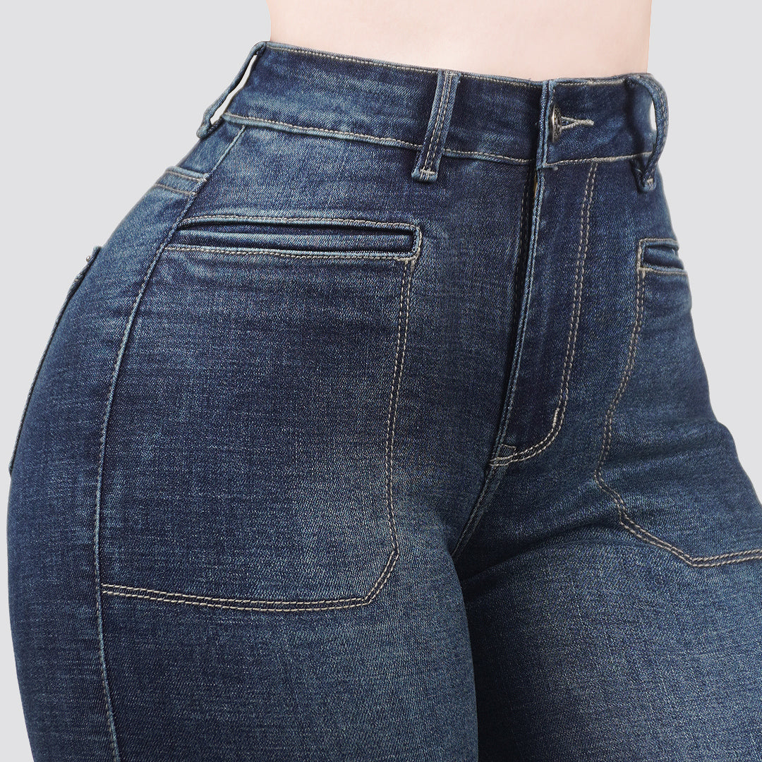 Jeans skinny tiro alto 24401