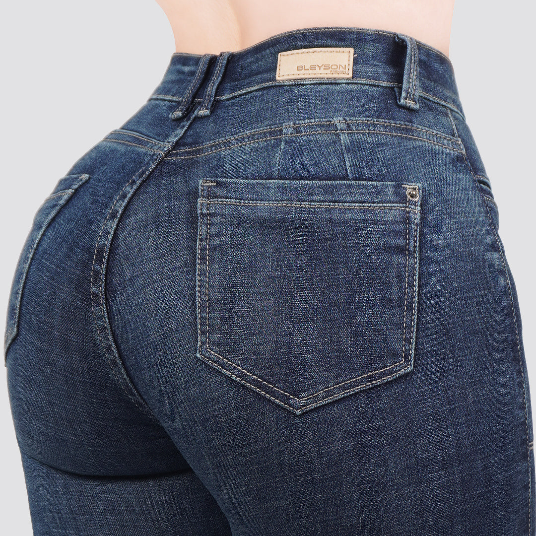 Jeans skinny tiro alto 24401