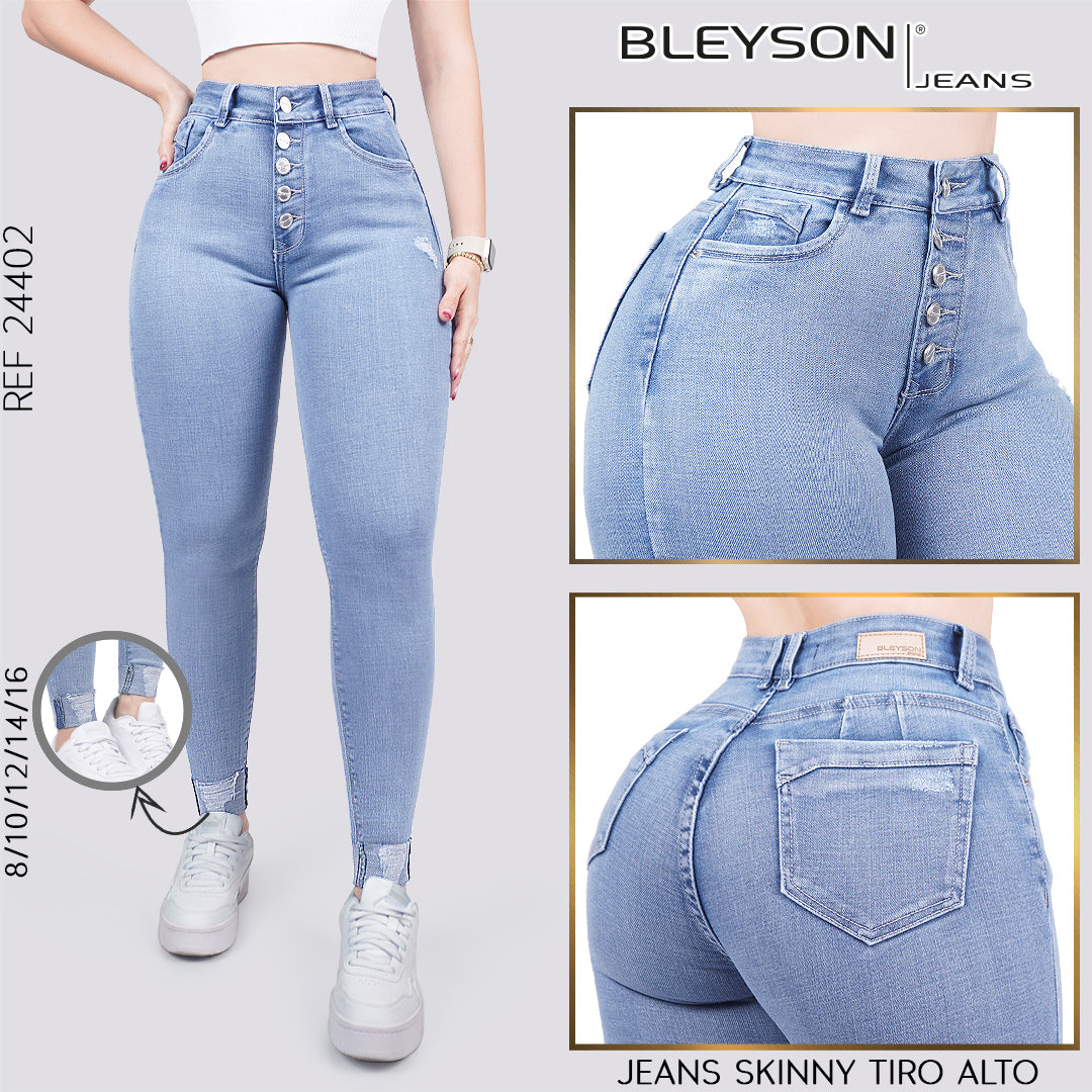 Jeans skinny tiro alto 24402