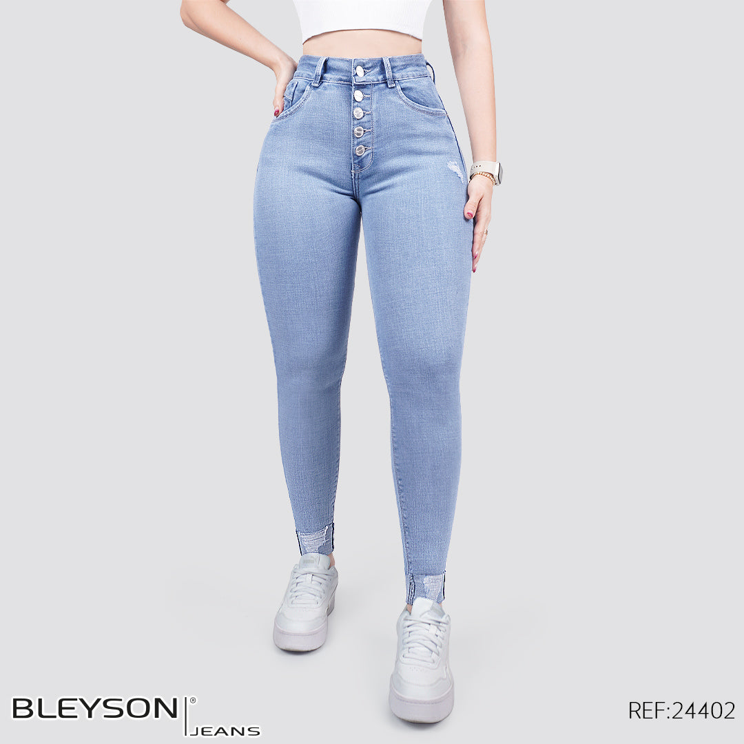 Jeans skinny tiro alto 24402