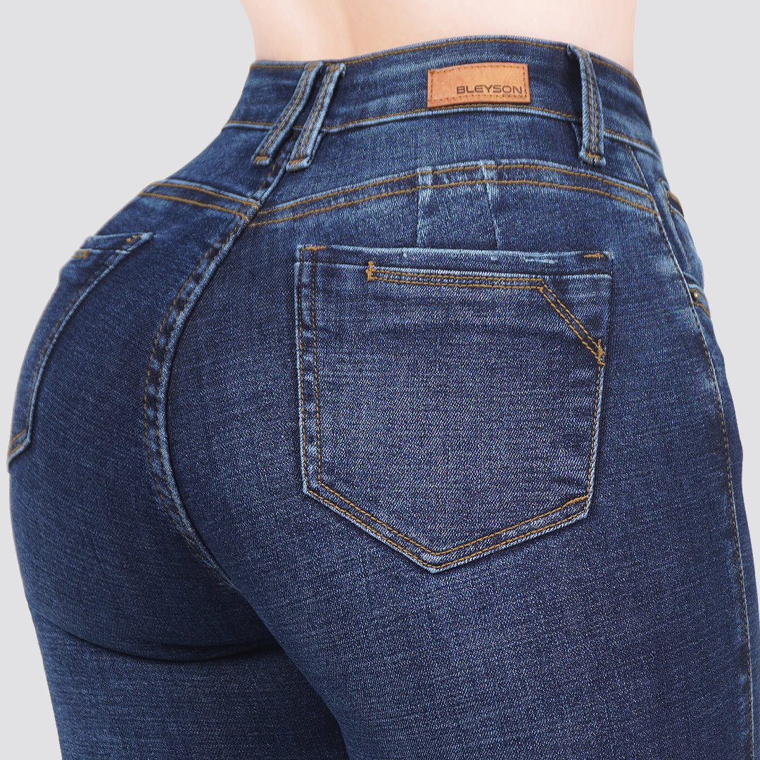 Jeans skinny tiro alto 24403