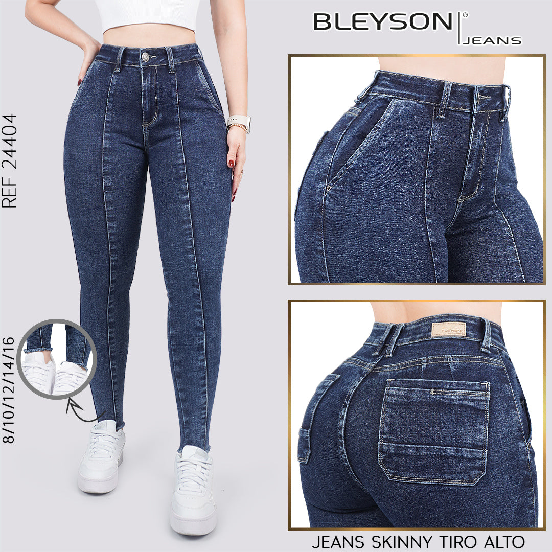 Jeans skinny tiro alto 24404