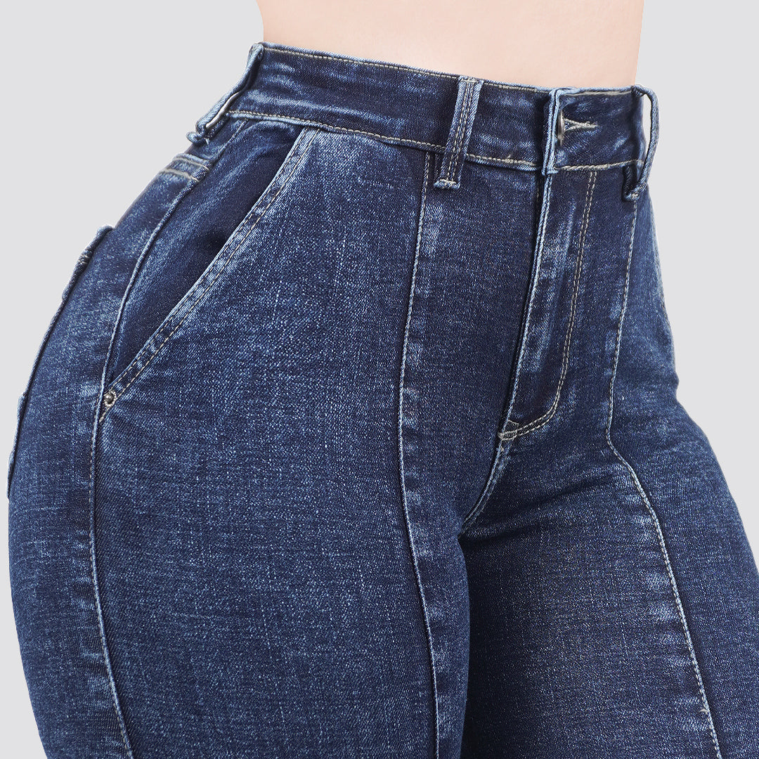 Jeans skinny tiro alto 24404
