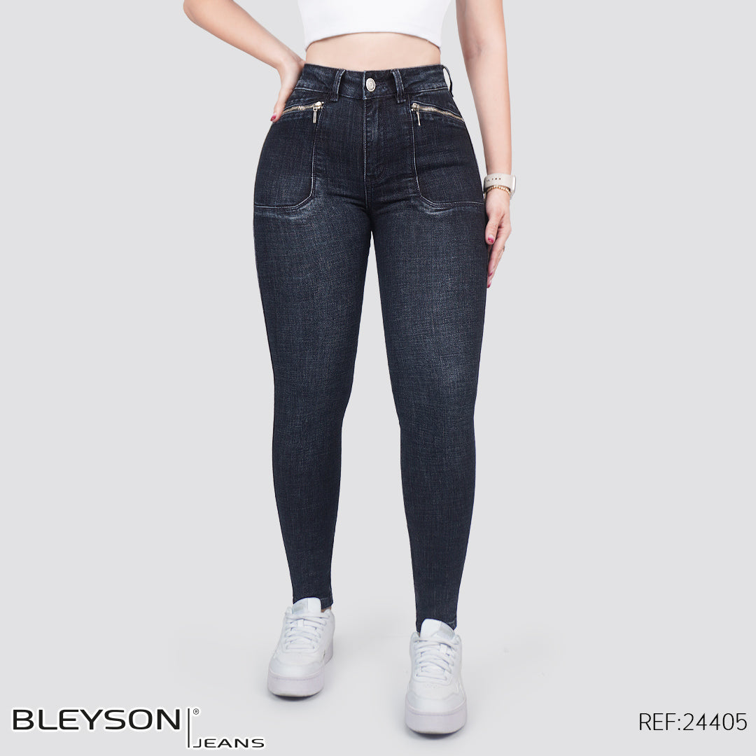 Jeans skinny tiro alto 24405