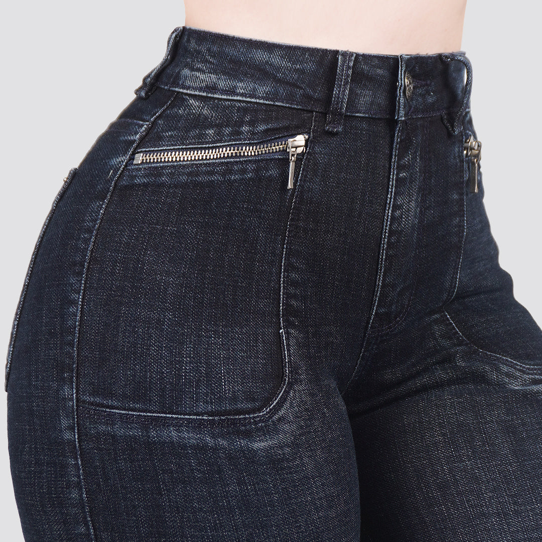 Jeans skinny tiro alto 24405