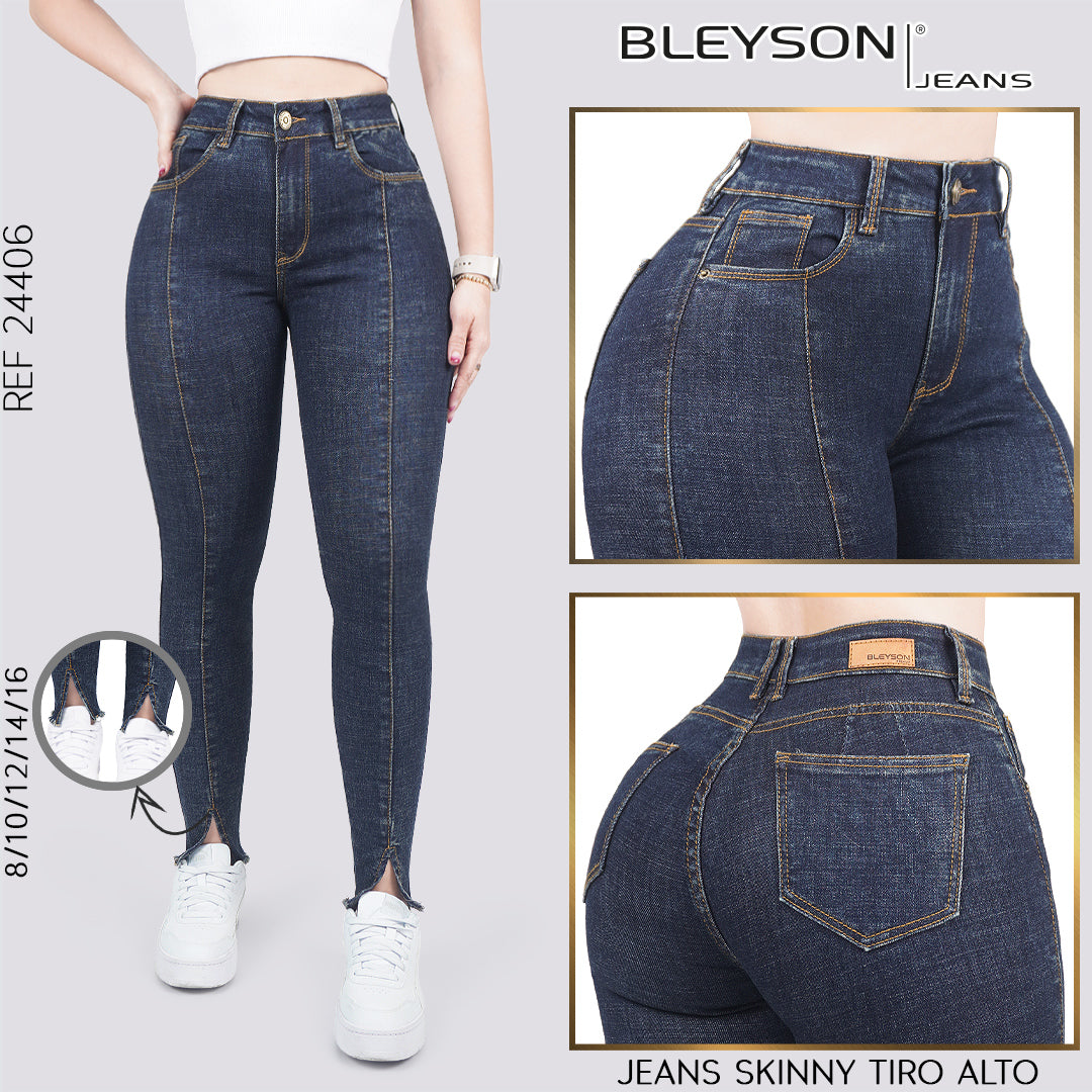 Jeans skinny tiro alto 24406
