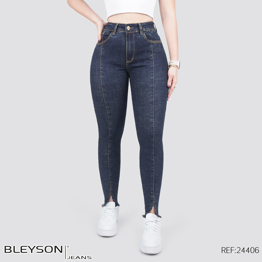 Jeans skinny tiro alto 24406
