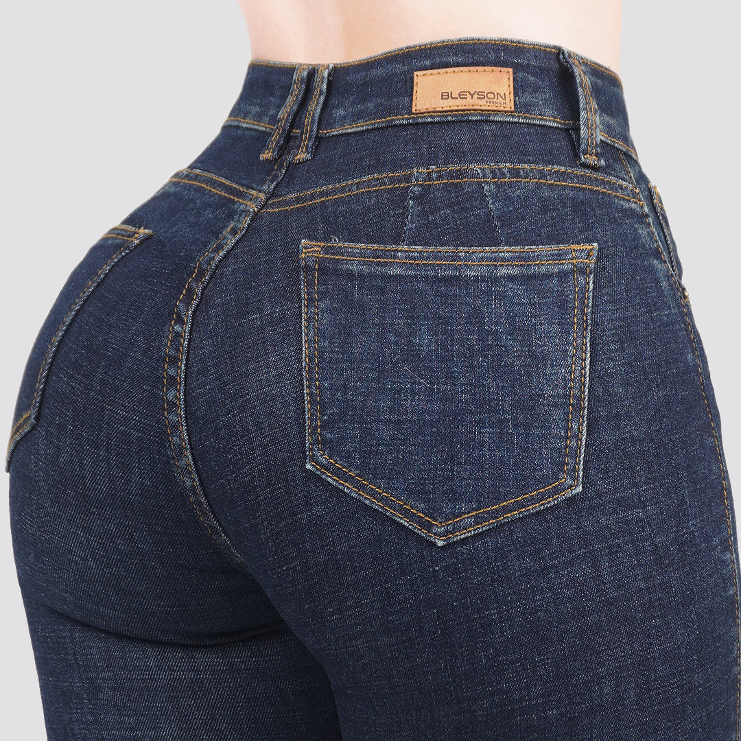 Jeans skinny tiro alto 24406