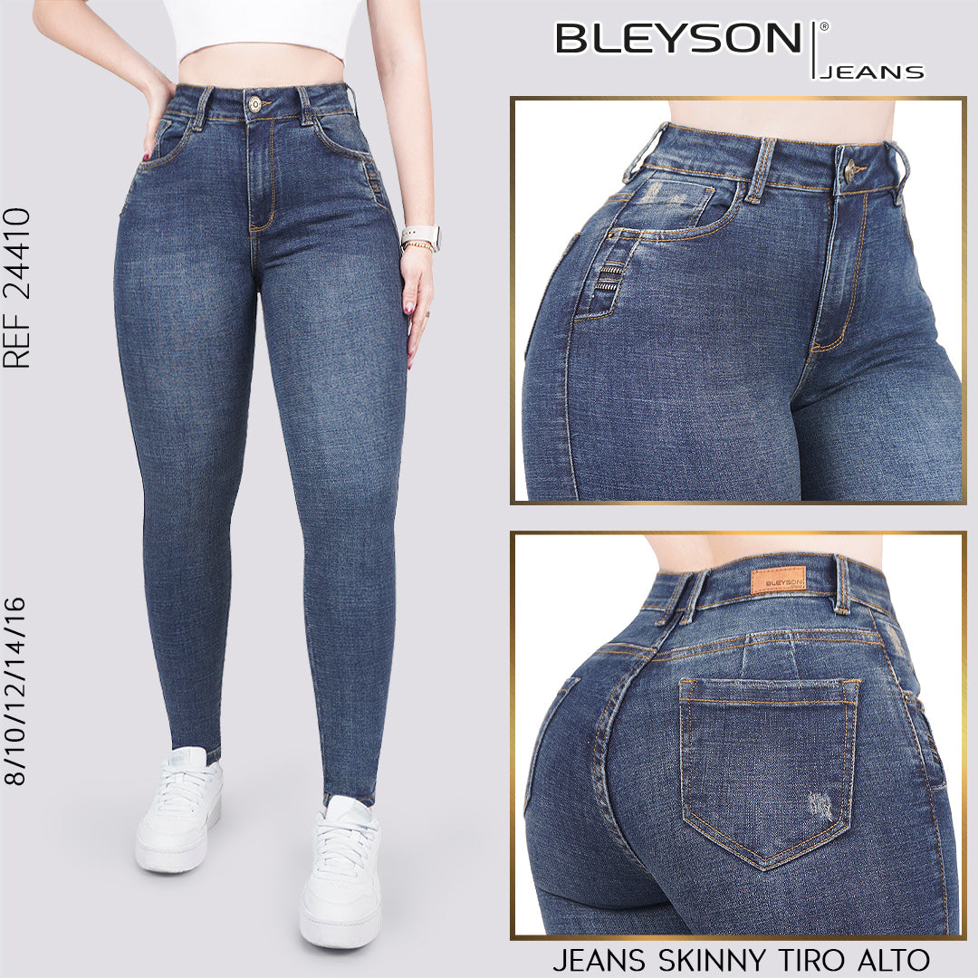 Jeans skinny tiro alto 24410