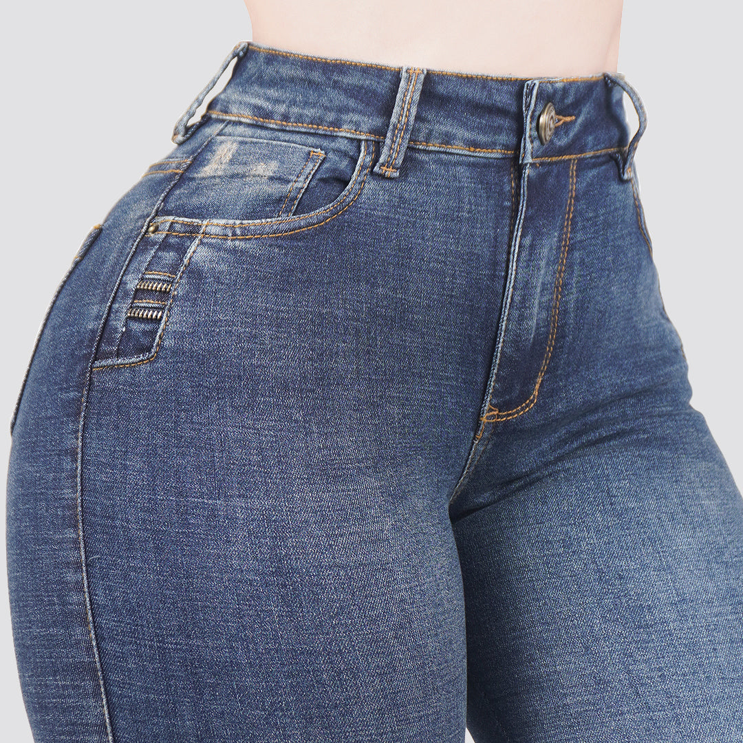 Jeans skinny tiro alto 24410
