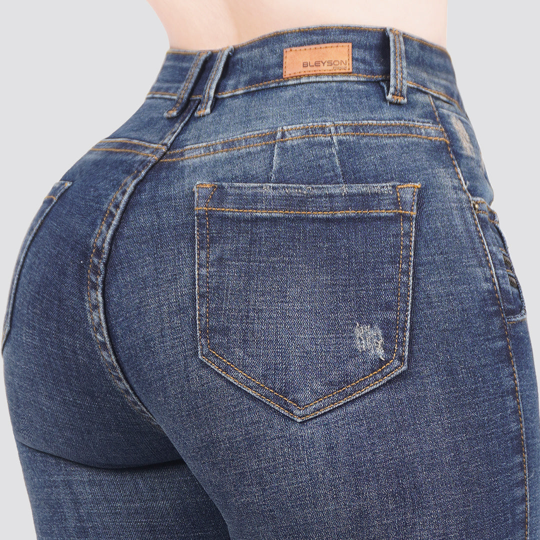 Jeans skinny tiro alto 24410